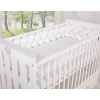 Sengerand flettet velour minky plush hvid