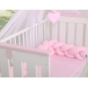 Sengerand flettet til babyseng Snoet  Lyserød Pink