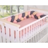 Sengerand flettet til tremmeseng 180cm  Beige Antracit Støvet Pink