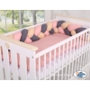 Sengerand flettet til tremmeseng 180cm  Beige Antracit Støvet Pink