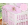 Sengerand til babyseng Hjerter  Lyserød Pink Striber