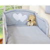 Sengesæt for babyseng 2 dele - Hanging Hearts  Grå Polkaprikker