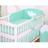 Sengesæt for babyseng 2 dele - Hanging Hearts  Mint