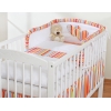 Sengesæt for babyseng 2 dele - Hanging Hearts  Orange Striber