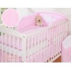 Sengesæt for tremmeseng i 3 dele - Hanging hearts  Lyserød Pink Striber