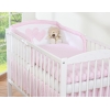 Sengesæt for tremmeseng i 3 dele - Hanging hearts  Lyserød Pink Ternet