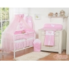 Sengesæt i 11 dele med myggenet-stativ - Hanging Hearts  Lyserød Pink