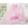 Sengesæt i 11 dele med myggenet-stativ - Hanging Hearts  Lyserød Pink