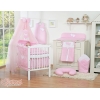 Sengesæt i 11 dele med myggenet-stativ - Hanging Hearts  Lyserød Pink