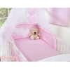 Sengesæt i 11 dele med sengehimmel-stativ - Hanging Hearts  Lyserød Pink Polkaprikker