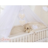 Sengesæt i 7 dele med myggenet-stativ - Hanging Hearts  Beige Polkaprikker