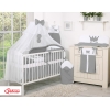Sengesæt i bomuld til baby - Little Prince/Princess  Antracit