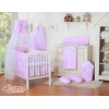 Sengesæt til baby tremmeseng i 11 dele Hjerter  Lyserød Pink Polkaprikker