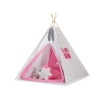 Teltsæt Tipi Telt Børn med legetæppe  Lyserød Grå Pink Ternet
