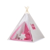 Teltsæt Tipi Telt Børn med legetæppe  Lyserød Grå Pink Ternet