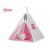 Teltsæt Tipi Telt Børn med legetæppe  Lyserød Grå Pink Ternet