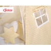 Teltsæt Tipi Telt Børn med legetæppe + puder sæt   Beige Polkaprikker