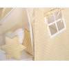 Teltsæt Tipi Telt Børn med legetæppe + puder sæt   Beige Polkaprikker