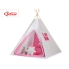 Teltsæt Tipi Telt Børn med legetæppe + puder sæt   Lyserød Grå Pink Ternet