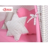 Teltsæt Tipi Telt Børn med legetæppe + puder sæt   Lyserød Grå Pink Ternet
