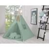 Teltsæt Tipi Telt Børn med legetæppe + puder sæt   Pastel Grøn