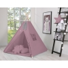 Teltsæt Tipi Telt Børn med legetæppe + puder sæt   Pastel Violet