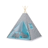 Teltsæt Tipi Telt Børn med legetæppe + puder sæt   Sort Blå Siksak
