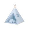 Tipi sæt til børn med legetæppe og puder  Blå