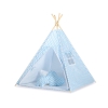 Tipi sæt til børn med legetæppe og puder  Blå Siksak