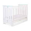 Tremmeseng 120x60cm til baby LORENZO med Sfuffe  STANDARD Mint Hvid