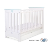 Tremmeseng 120x60cm til baby LORENZO med Sfuffe  STANDARD Mint Hvid