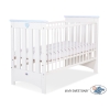 Tremmeseng af træ til baby  Hvid Blå
