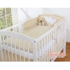 Universel sengerand til tremmeseng - Hanging Hearts  Beige Polkaprikker