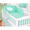 Universel sengerand til tremmeseng - Hanging Hearts  Mint Polkaprikker