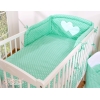Universel sengerand til tremmeseng - Hanging Hearts  Mint Polkaprikker
