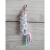 Trekolor flettet træktov til kæphest Mint Lys Pink Violet