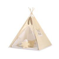 Mega Sæt: Tipi Telt med Legetæppe og Puder