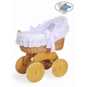 Flettet babykurv med flettet kaleche Luxury