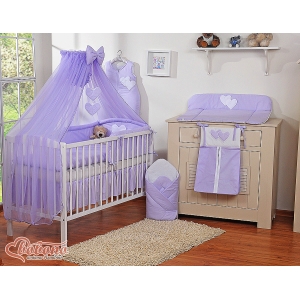 Sengesæt til babyseng 140x70cm Hjerter