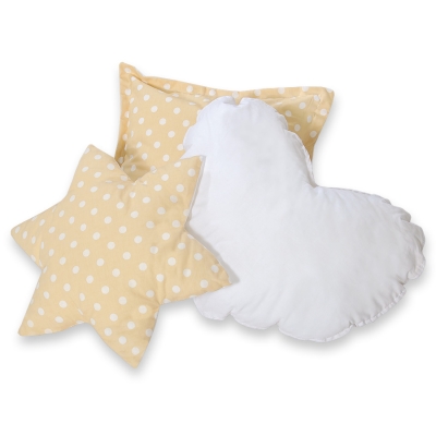 3 puder  Beige Polkaprikker