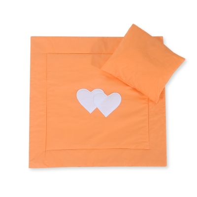 Baby barnevogn sengesæt i 2 dele - Hanging hearts  Orange