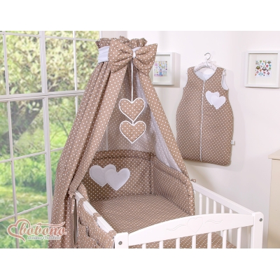 Baby sengehimmel lavet af bomuld for tremmeseng - Hanging Hearts  Polkaprikker Bomuld
