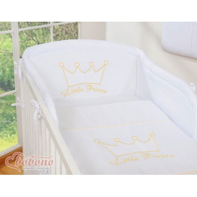 Baby sengesæt i 3 dele Little Prince / Princess  Hvid