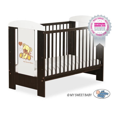 Baby tremmeseng 120x60cm Bamse med sløjfe