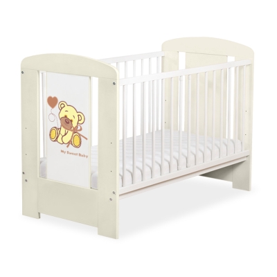 Baby tremmeseng 120x60cm Bamse med sløjfe  Enfelben