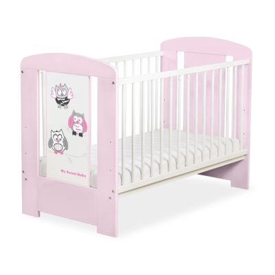 Baby tremmeseng 120x60cm Munter Ugler   Lyserød Pink