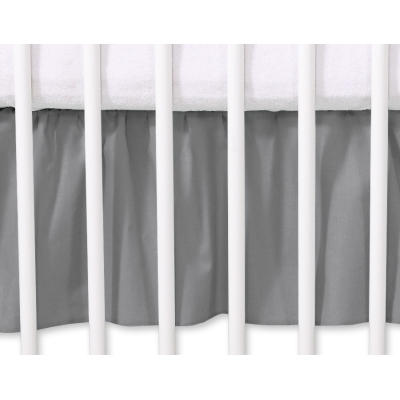 Baby tremmeseng dekorativ støv flæse-kantskjuler 120x60cm - Hanging Hearts  Antracit