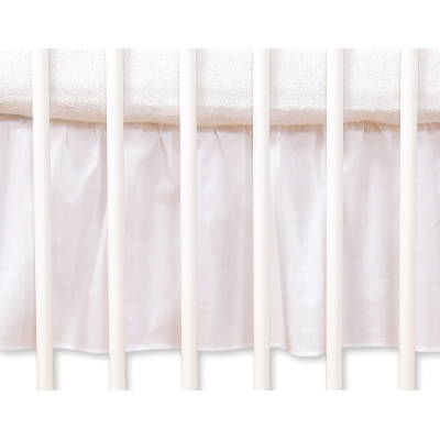 Baby tremmeseng dekorativ støv flæse-kantskjuler 120x60cm - Hanging Hearts  Hvid
