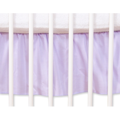 Baby tremmeseng dekorativ støv flæse-kantskjuler 120x60cm - Hanging Hearts  Lilla