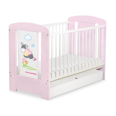 Baby tremmeseng med Skuffe 120x60cm Æsel Luca  STANDARD